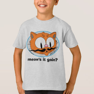 Camiseta Como vai? Gato Engraçado Pun Mustache