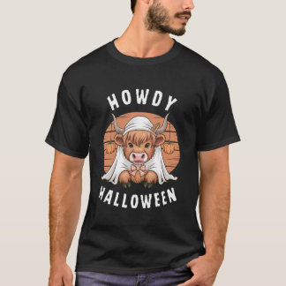 Camiseta Como vai Halloween Engraçado Vaca das Terras Altas