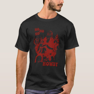 Camiseta Como vai o cowboy Natal Xmas Papai Noel andando a 