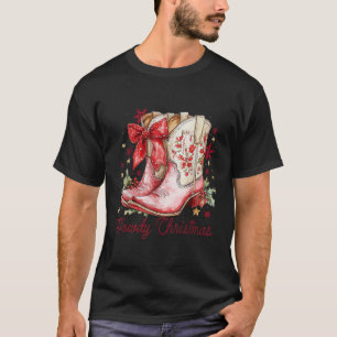 Camiseta Como vai o Natal Western Cowgirl Arco Coquette Chr