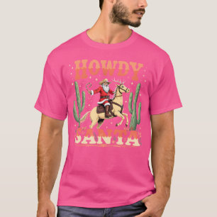 Camiseta Como vai Papai Noel Feliz Natal Cowboy Papai Noel