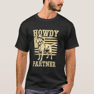 Camiseta Como vai parceiro Amante do Labrador do Cão Cowboy