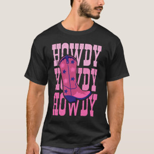 Camiseta Como vai, Sapato de Cowgirl Selvagem Ocidental Paí