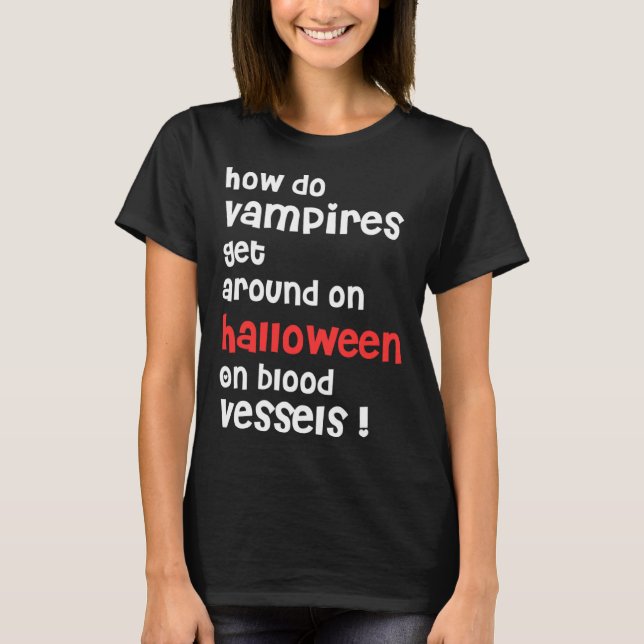 Camiseta Como Vampiros Se Envolvem No Halloween (Frente)