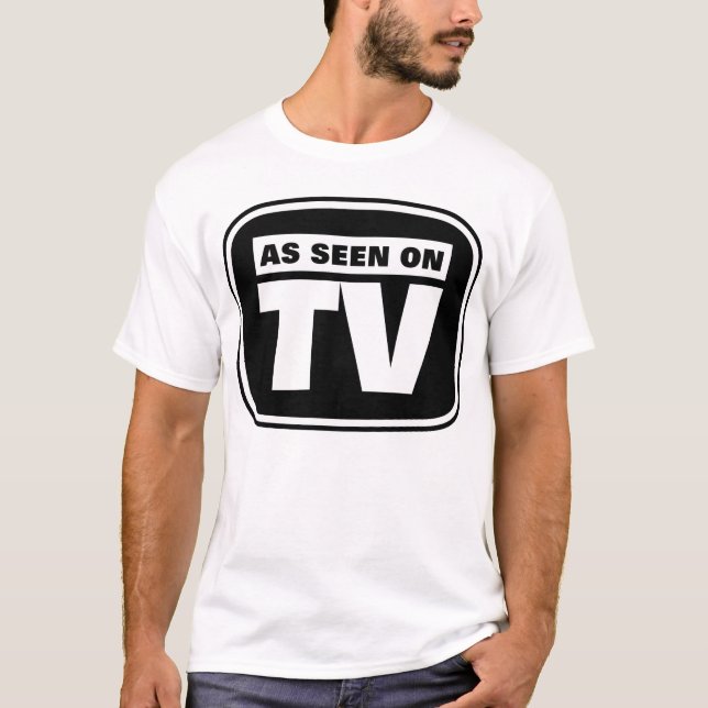 Camiseta Como visto na TV - preto e branco (Frente)