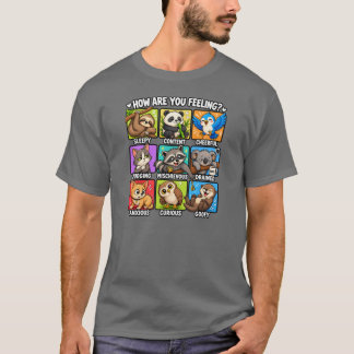 Camiseta Como Você Está Se Sentindo? Estados de Animais