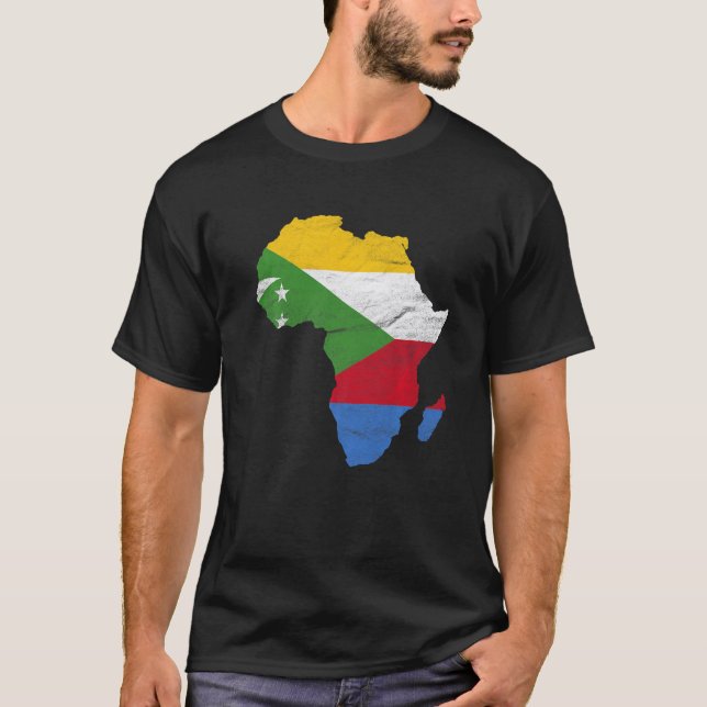 Camiseta Comores Sinalizador África Contínua Presente na Si (Frente)