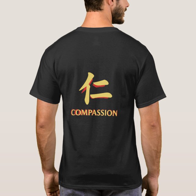 Camiseta Compaixão - A Forte Mão Que Cura (仁, Jin) (Verso)