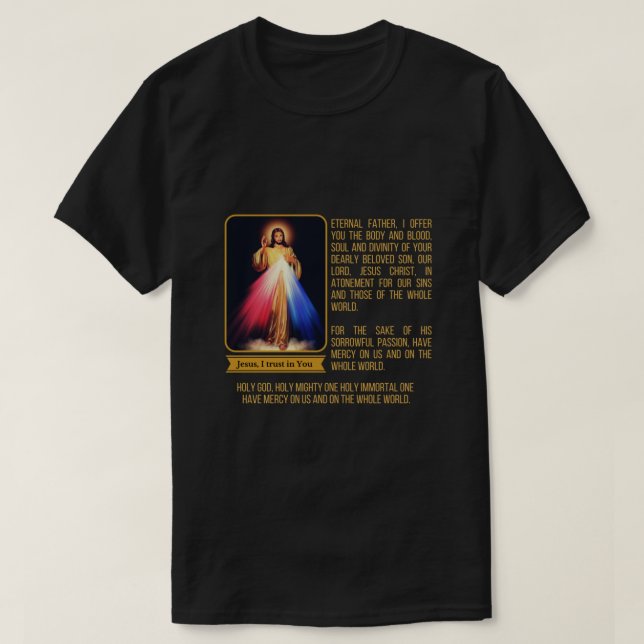 Camiseta Compaixão divino Capela da Imagem Jesus Novena Pra (Frente do Design)
