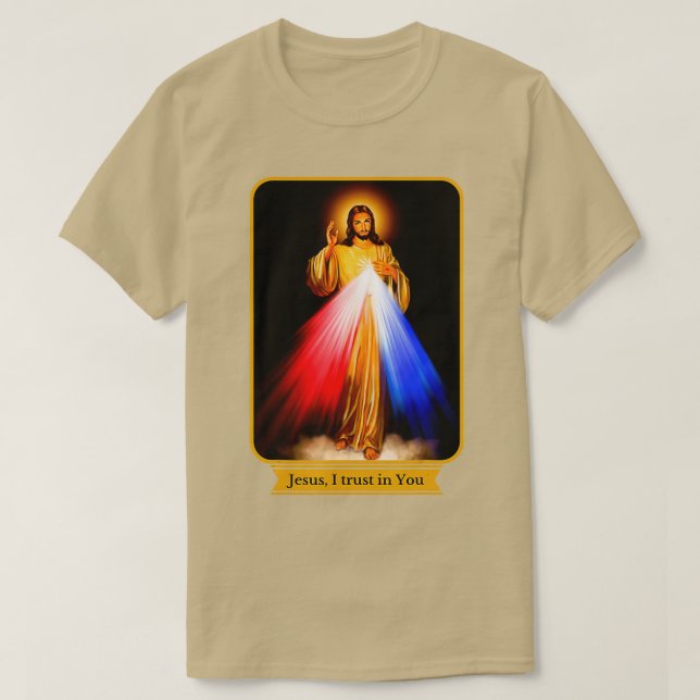 Camiseta Compaixão Divino Jesus I Rust Em Você Católico (Frente do Design)