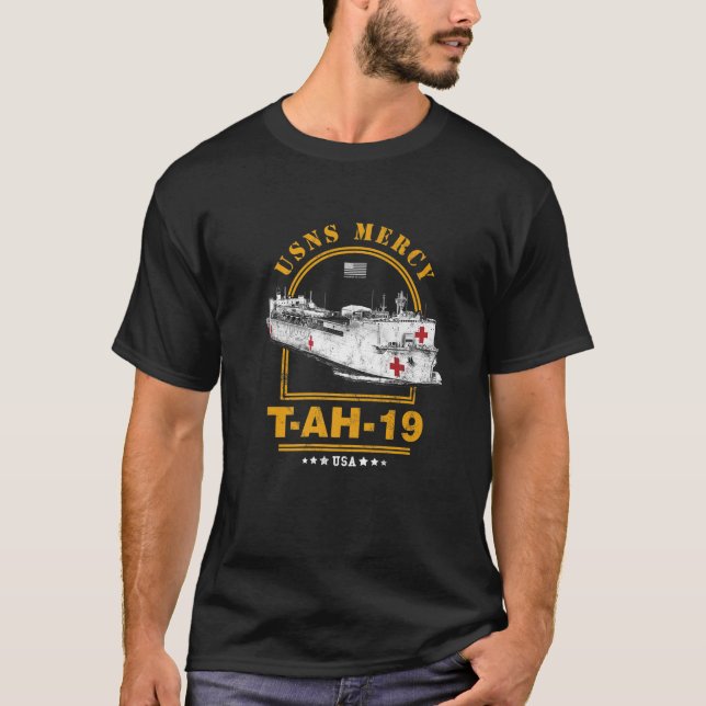 Camiseta COMPAIXÃO USNS AH-19 Navio hospitalar (Frente)