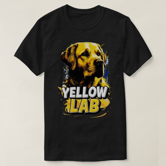 Camiseta Companheiro Confiável do Labrador Amarelo (Frente do Design)