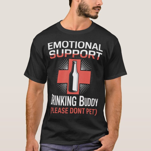 Camiseta Companheiro de Bebida de Apoio Emocional (Frente)
