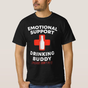 Camiseta Companheiro de Bebida de Apoio Emocional Cerveja E