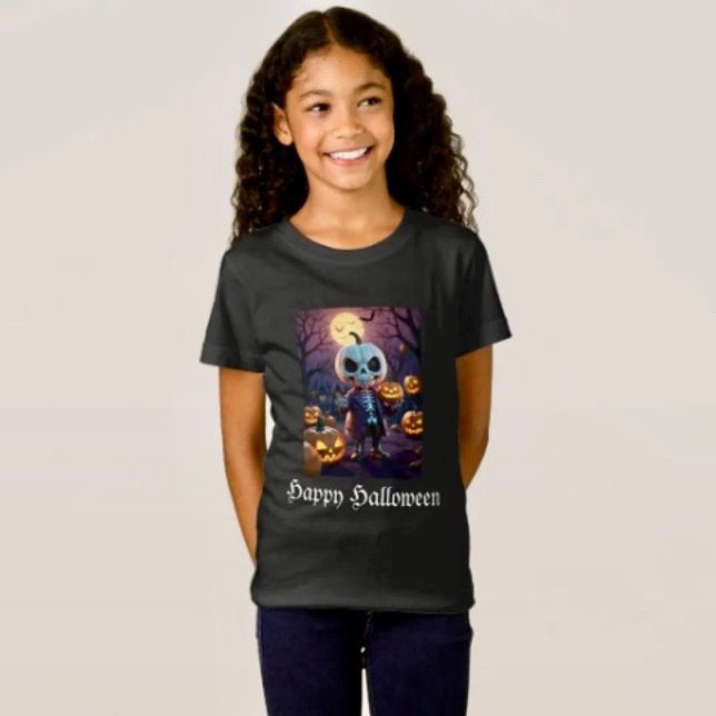 Camiseta Companheiro Esqueleto do Campo de Abóbora (Comfy tri-blend women’s tee feminine fit, scoop neck, short sleeves, relaxed fit.  
)
