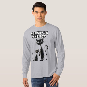 Camiseta Companheiros Cheeky: Gatinho Preto com Gato Bonito