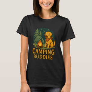 Camiseta Companheiros de Acampamento Cachorro Fofo Retrieve
