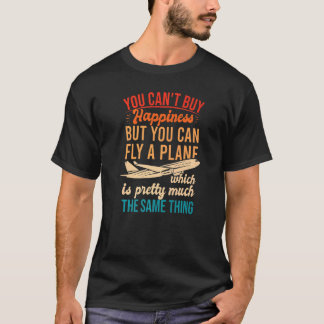 Camiseta Companhia Aérea de Cotação do Piloto Comercial de