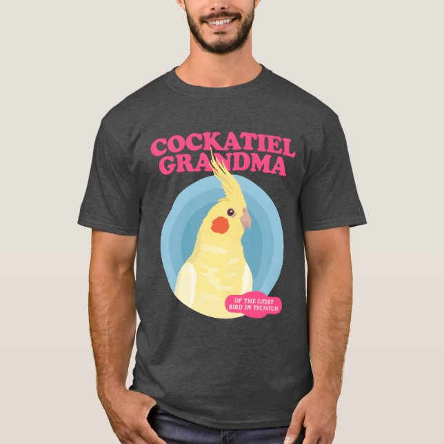 Camiseta Companhia de Aves da Cockatiel, vovó da Cockatiels (Frente)