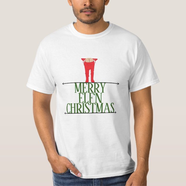 Camiseta Companhia de Travessuras de Elfo Natal (Frente)