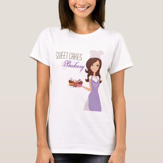 Camiseta Companhia T-Shirt Brunette Baker em Bolos de Taça  (Frente)