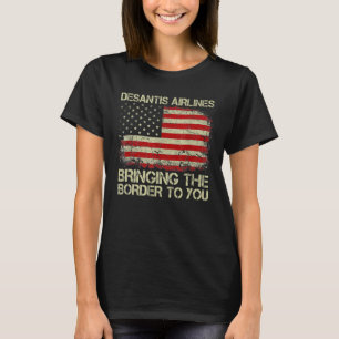 Camiseta Companhias aéreas Desantis trazendo a fronteira pa