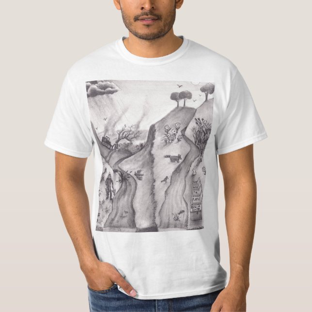 Camiseta Comparação Ambiental Entre O Crescimento Degradado (Frente)