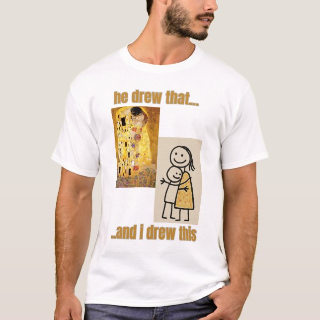 Camiseta Comparação de Arte Engraçada com Números Klimt e S (Frente)