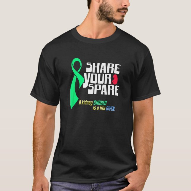 Camiseta Compartilhe a sua reserva de uma doação de rim e b (Frente)