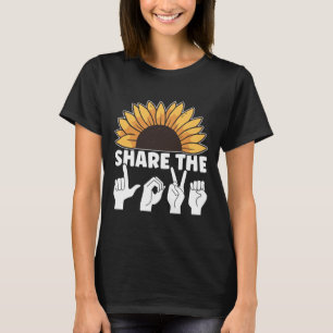 Camiseta Compartilhe o Amor Como Língua de Sinais Americana