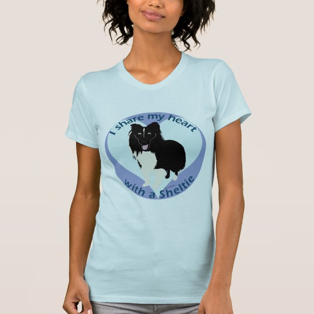 Camiseta Compartilhe o seu coração - Sheltie (Frente)