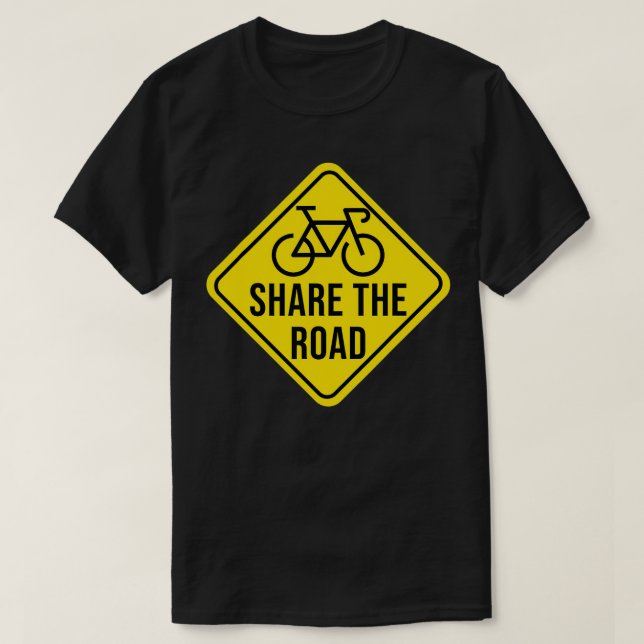 Camiseta Compartilhe o Sinal de Estrada Engraçado Ciclismo  (Frente do Design)