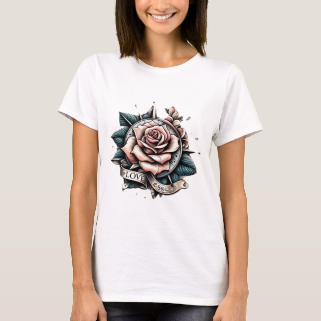Camiseta Compass do Coração: Guiando a Felicidade" (Frente)