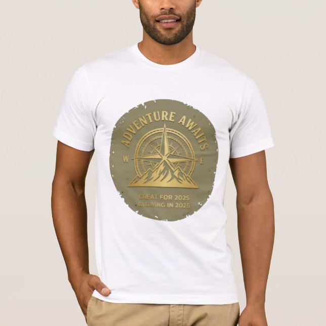 Camiseta Compass Mountain Outdoor Tee Great for 2025 Glowin (Frente)