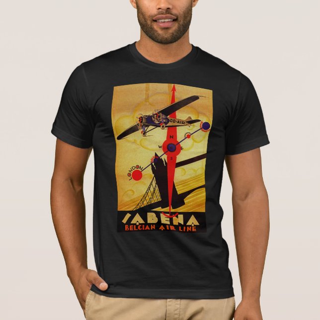 Camiseta Compasso do art deco de Sabena (Frente)