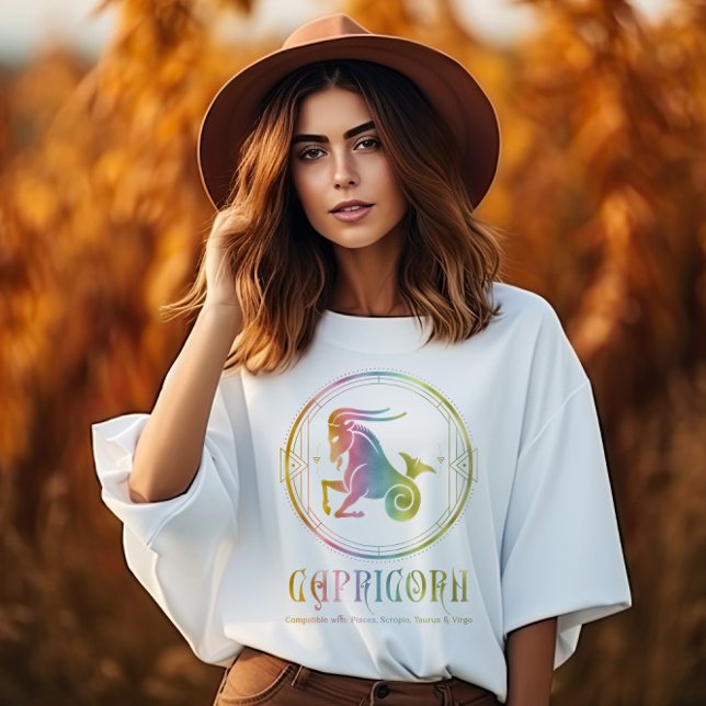 Camiseta Compatibilidade de Capricórnio Projetada (Criador carregado)
