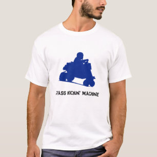 Camiseta Competência azul do Lawnmower do retrocesso da