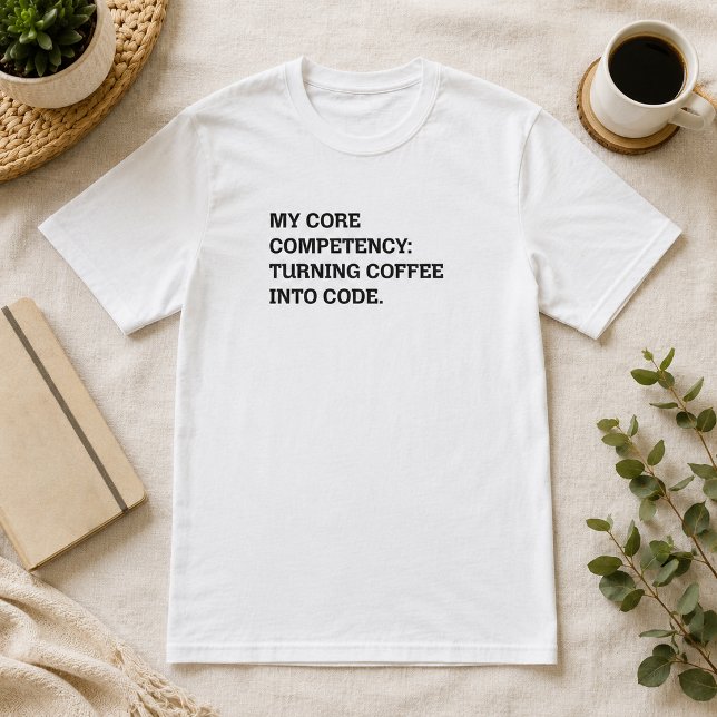 Camiseta Competência Básica Transformar Café em Código (Criador carregado)