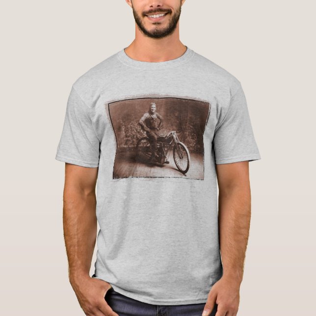 Camiseta Competência da motocicleta: Vencedor 100 MI. raça, (Frente)