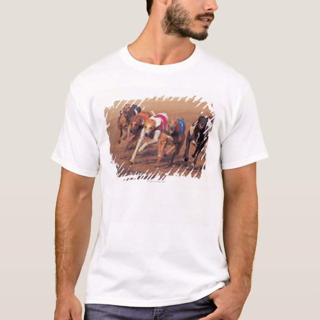 Camiseta Competência de galgos na trilha (Frente)
