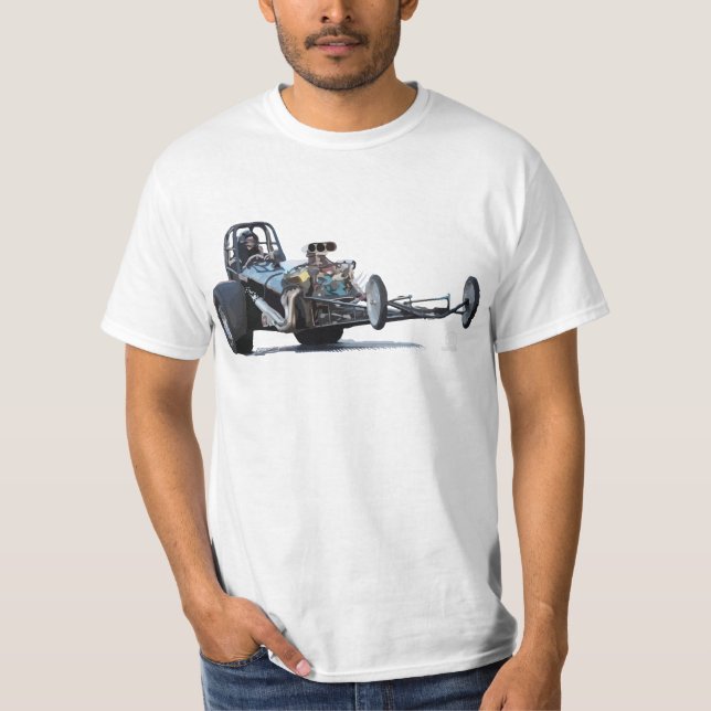 Camiseta Competência do arrasto & vintage Dragsters (Frente)
