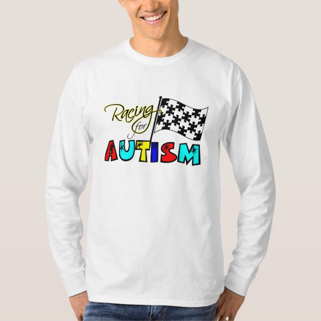 Camiseta Competência para o T longo da Capa do autismo (Frente)