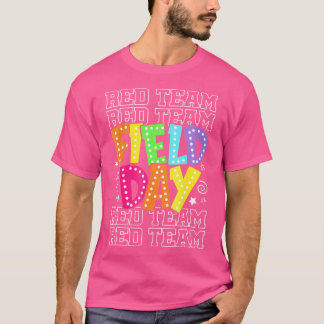 Camiseta Competição de Equipe Vermelha do Dia de Campo Jogo