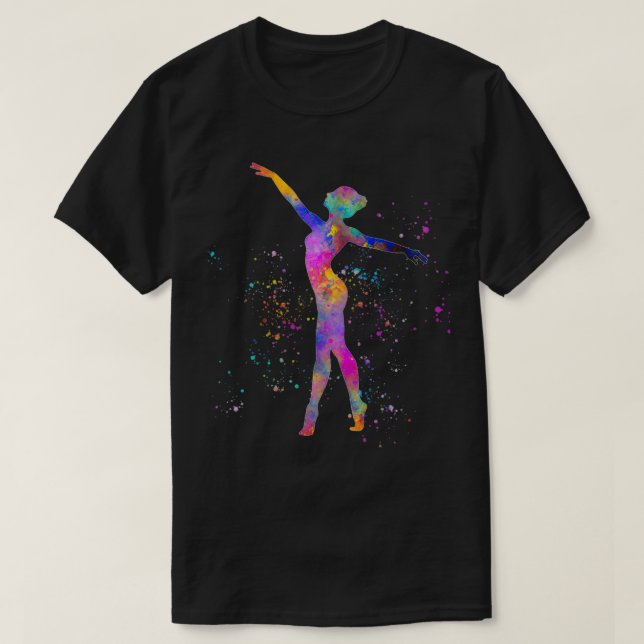Camiseta Competição de ginástica rítmica na aquarela 19 (Frente do Design)
