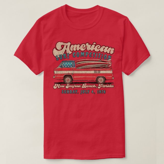 Camiseta Competição de Surfs Americana 1976 (Frente do Design)
