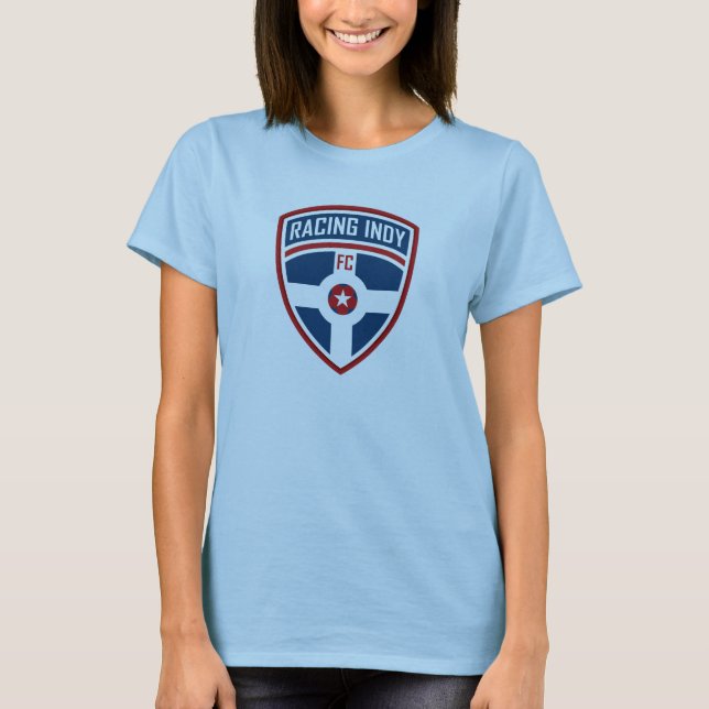 Camiseta Competindo o t-shirt das mulheres de Indy (Frente)