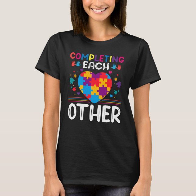 Camiseta Completing Each Others  Autism Awareness Support A (Frente)