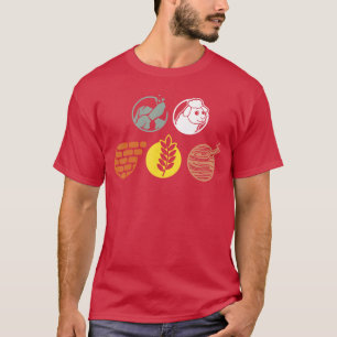 Camiseta Componentes da Vida Tijolo Madeira Rocha Trigo Ove