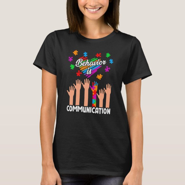 Camiseta Comportamento É Autismo Comunicação (Frente)