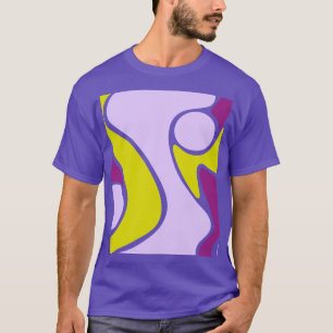 Camiseta Composição abstrato em cor roxa e verde